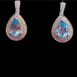 Sterling Silver Blue Topaz Earrings
