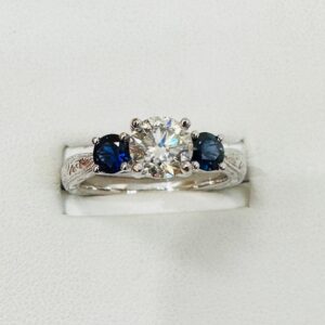 Sapphire and Diamond Engagement Ring