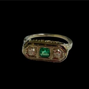 Vintage Emerald and Diamond Ring