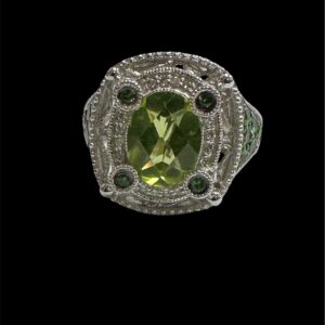 Peridot and Green Garnet Estate Ring
