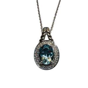 Blue Topaz Sterling Pendant