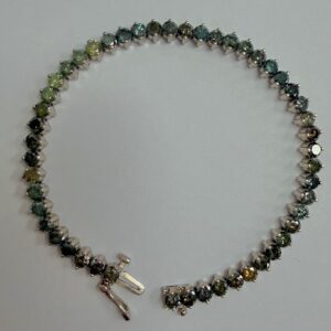 Blue Various Colored Diamond Bracelet