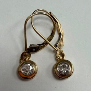 Bezel Set Diamond Earrings