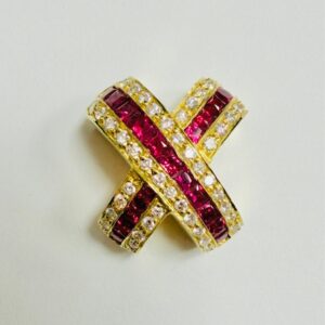 Ruby and Diamond Slide Pendant