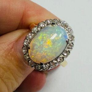 Opal Surrounded by Diamonds