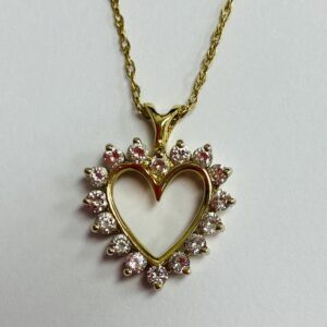 Diamond Heart Wreath Pendant